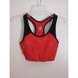Pink Victoria's Secret Red Sports Bra with Stars Large